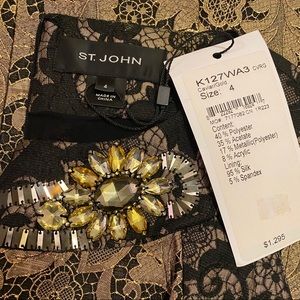 Elegant St. John embellished dress and jacket set